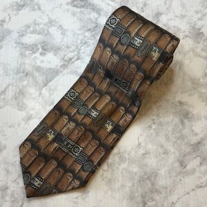 Robert Talbott Brown and Black Geometric Tie